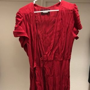 EUC Reformation Penny Wrap Dress SZ XL Cherry Red